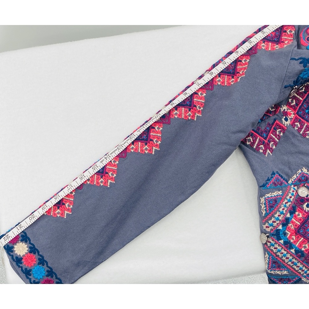 Indigo Moon Boho Decorated MultiColored Front Pocket Blazer/Jacket - Picture 11 of 11